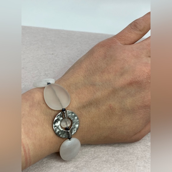 Silpada 925 Sterling Silver Howlite Jade Toggle Clasp Bracelet | B1946  Retired - Picture 6 of 10